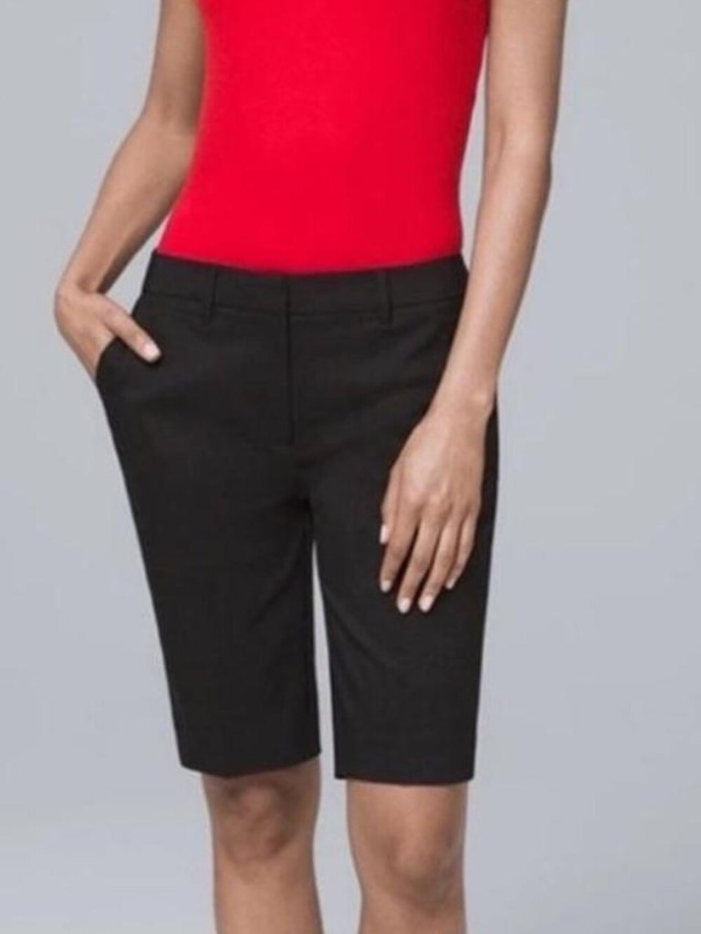 White House Black Market the 11” Bermuda capri shorts in black sz 2
